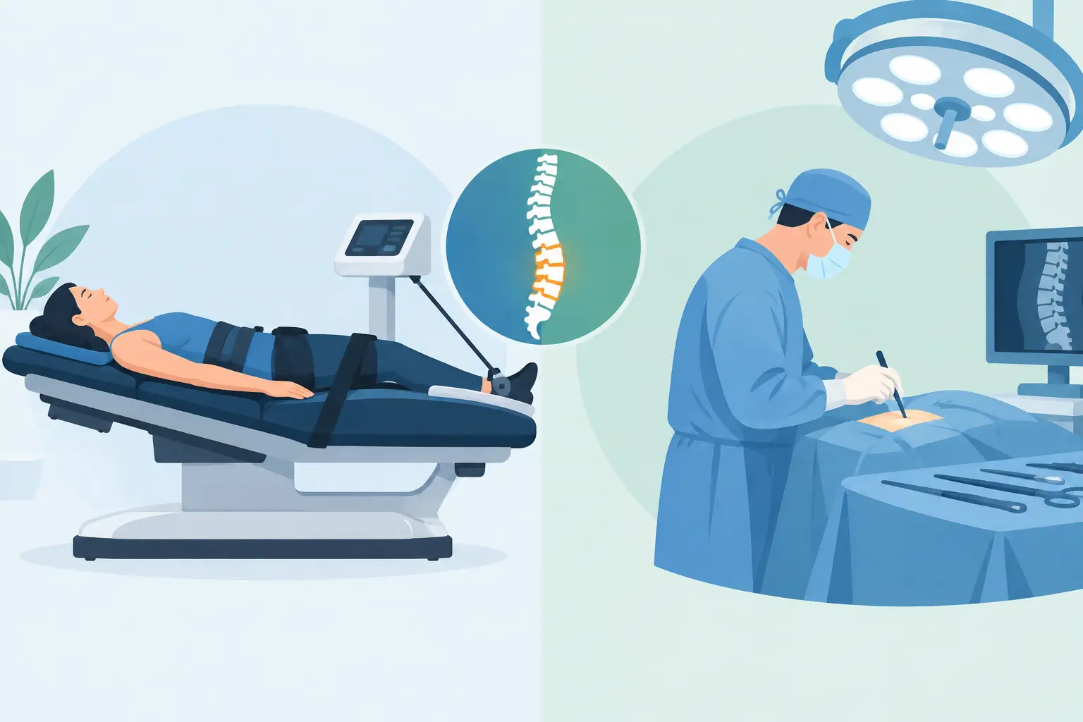Spinal Decompression Versus Surgery Compared